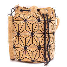 Load image into Gallery viewer, Geometric-Cork-Bucket-bag-for-Women.jpg
