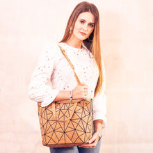 Load image into Gallery viewer, Cross-road-Women-Geometric-Cork-Handbag.jpg
