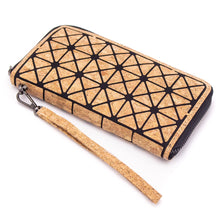 Load image into Gallery viewer, Geometric-Triangle-Cork-Zipper-Wallet.jpg
