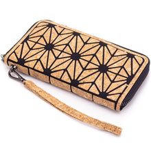 Load image into Gallery viewer, Geometric-Irregular-Triangle-Cork-Zipper-Wallet.jpg
