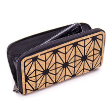 Load image into Gallery viewer, Geometric-Irregular-Triangle-Cork-Zipper-Wallet.jpg
